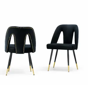 Black Upholstered Velvet Dinning Chair