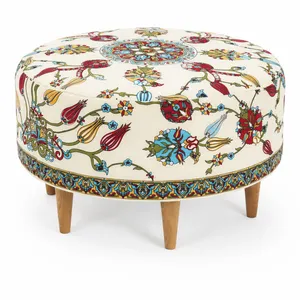 Velvet Upholstered Ottoman 