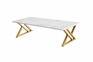 White Faux Marble Coffee Table