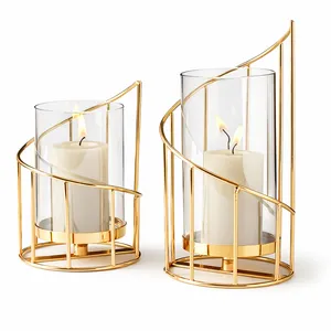 Gold Curved Candle Holder (2)