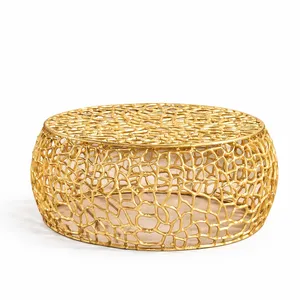 Gold Round Accent Table