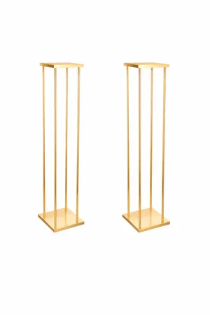 Tall Gold Column Floral Centerpiece