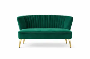Hunter Green  Velvet  Shell Love Seat