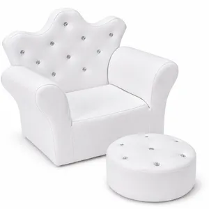 Royal Princess Crown Armchair with Ottoman 