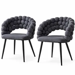Velvet Grey Bubble Dining Chair