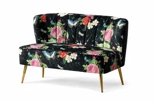 Midnight Garden Velvet Loveseat