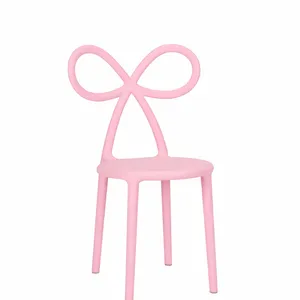 Kids Pink Bow Resin Chair