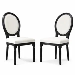 Beige Linen Upholstered Dining Chair