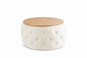 Round Velvet Button Tufting Table