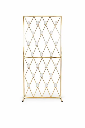 Gold Grid Candle Wall Backdrop