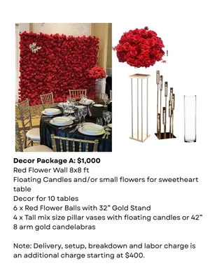 Decor Package A (Includes Labor, Delivery and Breakdown)