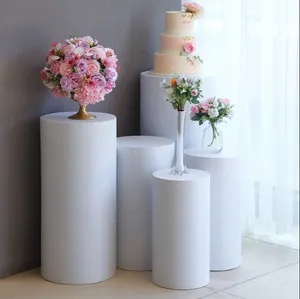 Metal Cylinder Prop Pedestal Stands - Set of 5 (select a color)