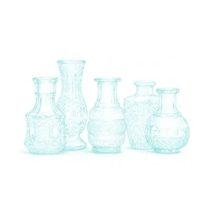 various glass vases & bottles