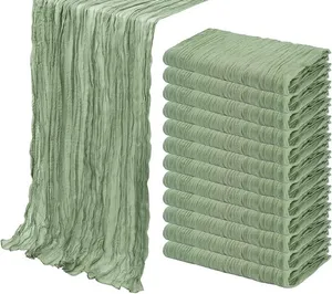Sage Cheesecloth Table Runner