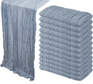 Dusty Blue Cheesecloth Table Runner