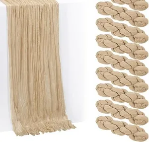 Beige Cheesecloth Table Runner