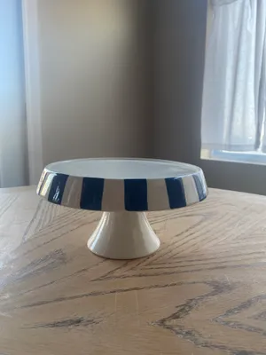 Blue Striped Cake Stand 4