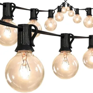 25ft. Black String Globe Lights