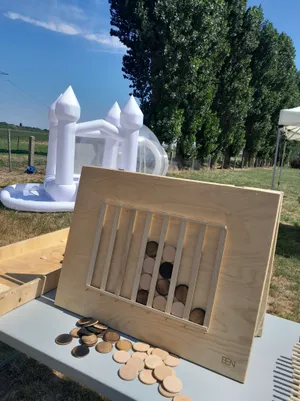 Duo Puissance 4 & Morpion en Bois | Jeu Géant de Table