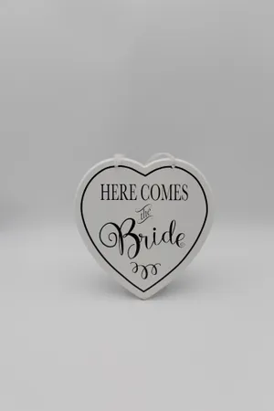 Here Comes The Bride Signage (White)