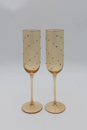 Champagne Glasses (Gold, Set of 2)