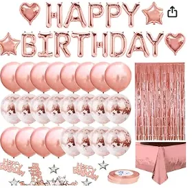 Rose Gold Birthday Party Decor 