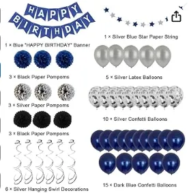 Blue/Green/Purple/Purple-Gold Birthday