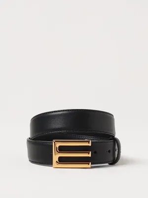 Etro Logo Buckle Black Leather Belt