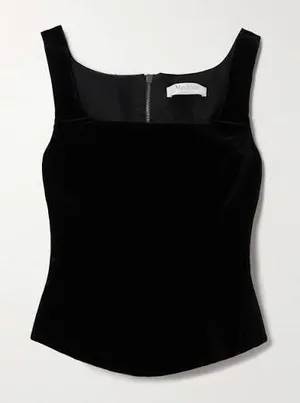 Max Mara Stretch Cotton Velvet Bustier Corset Top