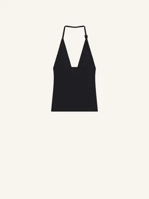 Courrèges Bikini Jersey Top in Black