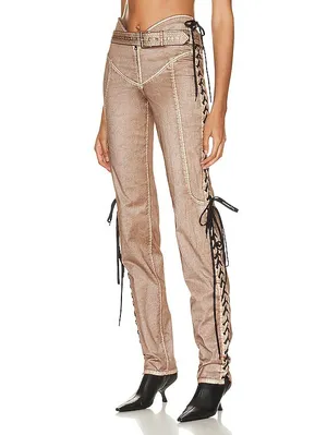 Jean Paul Gaultier x KNWLS Branded Patch Laced Pants