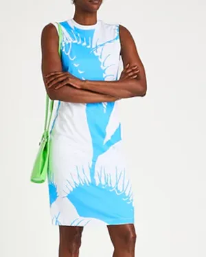 Ferragamo Cactus Print Sleeveless Midi Dress