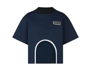 Louis Vuitton Navy Cut Out Crop Top Teeshirt