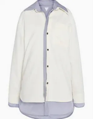 Bottega Veneta White Button Up with Purple Lining