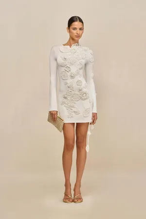 Cult Gaia Kaela White Knit Dress
