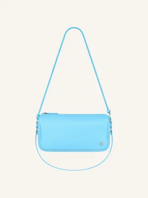 Courrèges Small Three Sixty Leather Bag in Aqua