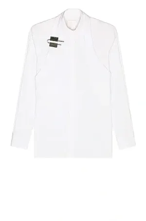 Givenchy White Contemporary Button Up Shirt With U Lock