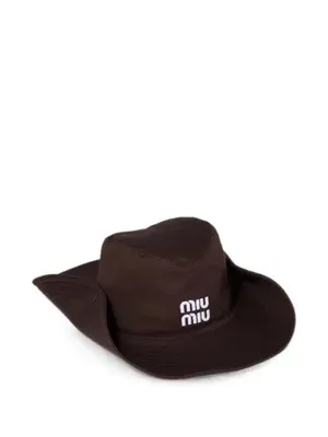 Miu Miu Brown Drill Cowboy Hat