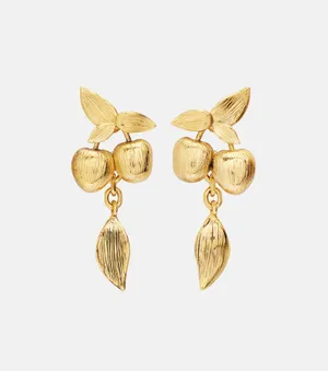 Saint Laurent Gold Cherry Drop Earrings