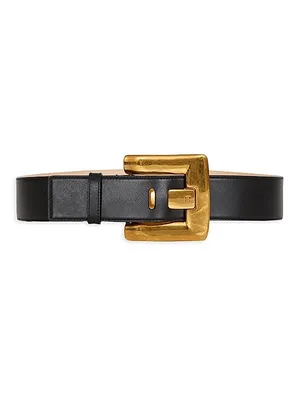 Balmain Anthem Thick Leather Belt