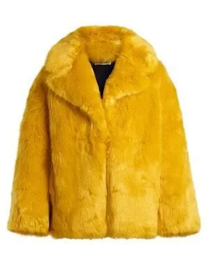 Diane Von Furstenberg Yellow Fur Coat
