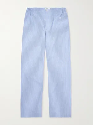 Celine Straight-Leg Striped Cotton-Poplin Pyjama Trousers