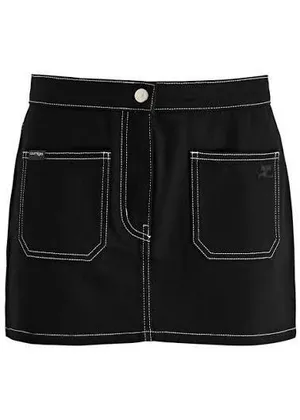 Courrèges Black Denim Mini Skirt