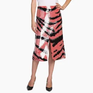 Bottega Veneta Tiger Printed Sequin Skirt 