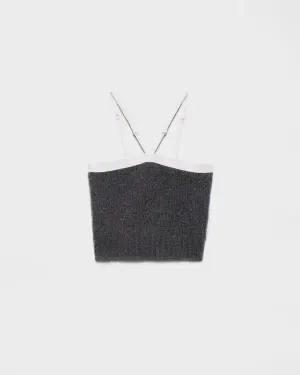 Prada Cashmere and Wool Top in Anthracite Gray