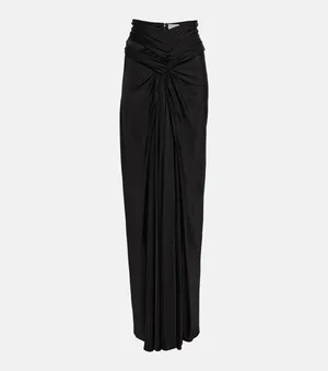 Saint Laurent Draped Jersey Maxi Skirt