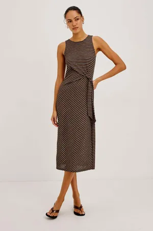 Rails Ricky Dress in Onyx Cocoa Stripe