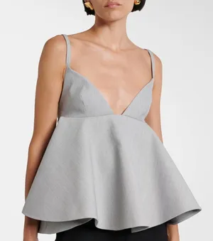 Jacquemus Le Haut Vela Peplum Top