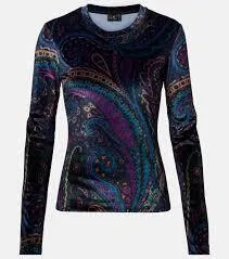 Etro Paisley Printed Jersey Top