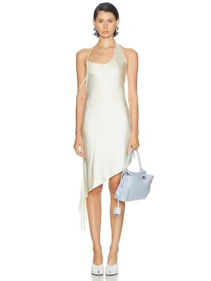 Courrèges Lace Satin Halter Dress Limoncello